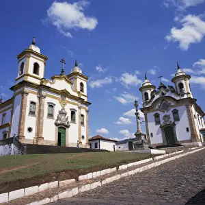 The churches of Sao Francisco and Nossa Senhora da Assuncao in the town of Mariana
