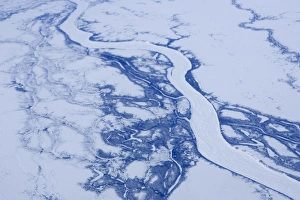 Churchill Prints: Churchill River from the airplane, Churchill, Hudson Bay, Manitoba, Canada, North America