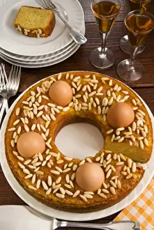 Dessert Prints: Ciambella marchigiana, a ring cake with pinenut filling and eggs