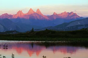 Sunset Colors Prints: Cime des Torches, 2958m, Grand Agnelin, Savoie, Auvergne Rhone-Alpes, France, Europe