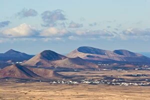 Cinder cones in the centre of the island near Tinajo, a relic of the islands active volcanic past, Lanzarote