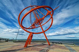 Paved Prints: Circumnavigation monument, Shoreline of Punta Arenas, Patagonia, Chile, South America