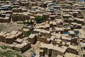 Neighborhood Prints: Citadel of Ghazni stands among the mud-brick houses of Ghazni