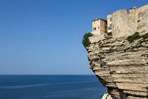 The Citadel and old town of Bonifacio perched on rugged cliffs, Bonifacio, Corsica