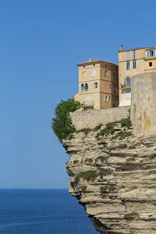 The Citadel and old town of Bonifacio perched on rugged cliffs, Bonifacio, Corsica
