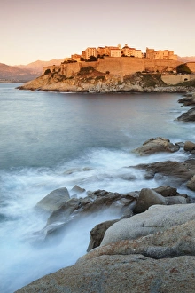 Balagne Prints: Citadel at sunset, Calvi, Balagne, Corsica, France, Mediterranean, Europe