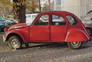 Citroen 2CV parked in centre of town, St. Omer, Pas de Calais, France, Europe