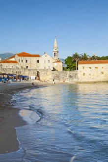 Montenegro Prints: City Beach, Stari Grad (Old Town), Sveti Ivan, Budva, Montenegro, Europe