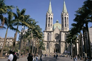 Sao Paulo Prints: City cathedral, Sao Paulo, Brazil, South America