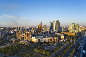 Astana Prints: The city center and central business district, Astana, Kazakhstan, Central Asia