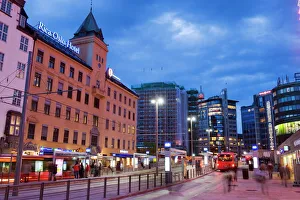 Street Scenes Prints: City center, Oslo, Norway, Scandinavia, Europe