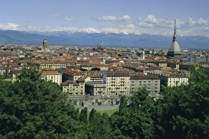City Centre Prints: City centre and the Alps
