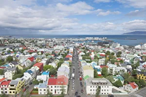 Images Dated 1st August 2008: City centre and Faxafloi bay from Hallgrimskirkja