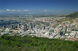 Cape Province Prints: City centre from Signal Hill, Cape Town, South Africa, Africa