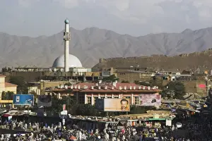 Kabul Prints: City centre and walls of Bala Hissar