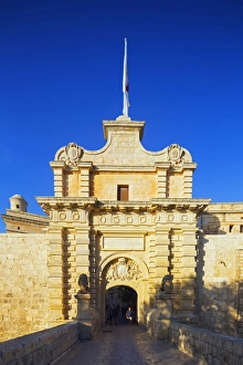 City Gate Prints: City gate, Mdina, Malta, Mediterranean, Europe