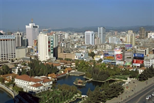 Kunming Prints: City and goverment residence, Kunming, Yunnan, China, Asia