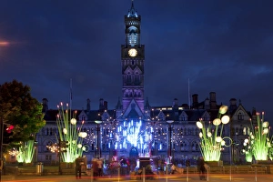Centenary Square Prints: City Hall and Garden of Light Display in Centenary Square