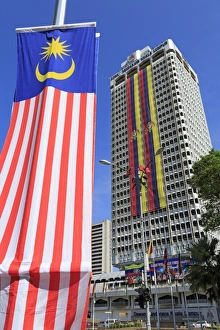 National Flag Prints: City Hall, Kuala Lumpur, Malaysia, Southeast Asia, Asia