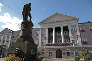 Local Government Prints: City hall on the Market Square, Karlsruhe, Baden-Wurttemberg, Germany, Europe