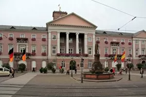 Images Dated 31st October 2010: City hall on the market square, Karlsruhe, Baden-Wurttemberg, Germany, Europe