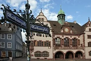 Images Dated 31st October 2010: City Hall, Rathausplatz, Old Town, Freiburg, Baden-Wurttemberg, Germany, Europe