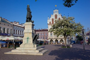 Rzeszow Prints: City Hall and statue, Market Square, Old Town, Rzeszow, Poland, Europe