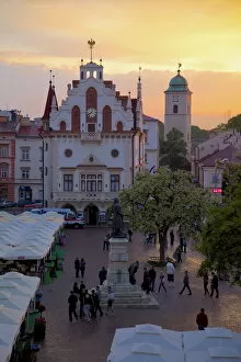 Holiday Maker Gallery: City Hall at sunset, Market Square, Old Town, Rzeszow, Poland, Europe