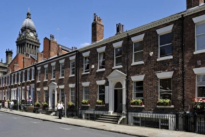 City Hall viewed from the Historic Georgian Park Square, Leeds, West Yorkshire