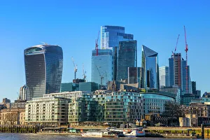 High Rises Prints: City of London skyline, River Thames, London, England, United Kingdom, Europe