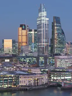Light Beam Prints: City of London, Square Mile, image shows completed 22 Bishopsgate tower, London, England