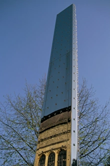 City Museum reflected in Luminous Motion sculpture, Winchester, Hampshire
