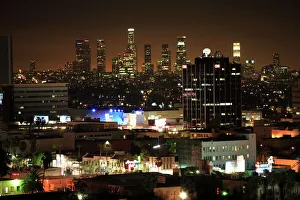 Los Angeles Prints: City at night, Los Angeles, California, United States of America, North America
