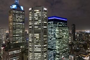Melbourne Prints: City at night from Sofitel Melbourne on Collins Street, Melbourne, Victoria, Australia