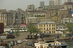Ports Prints: City above the port, Vladivostok, Russian Far East, Russia, Europe