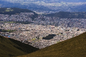 Quito Prints: City of Quito seen from the Pichincha Volcano, Quito, Ecuador, South America