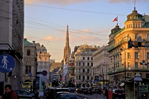 Capital Cites Prints: City scene with St. Stephens Cathedral in background, Vienna, Austria, Europe