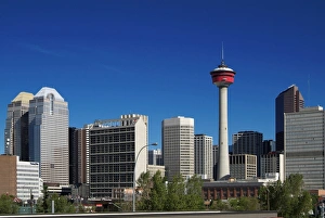 Calgary Prints: City skyline and Calgary Tower, Calgary, Alberta, Canada, North America