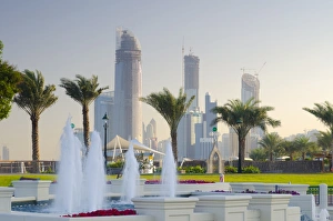 Corniche Prints: City skyline from the Corniche, Abu Dhabi, United Arab Emirates, Middle East