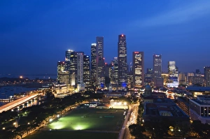 Singapore Prints: City skyline at dusk