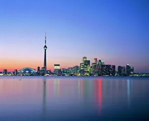 Canadian Prints: City skyline including the CN Tower, Toronto, Ontario, Canada