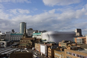Birmingham Prints: City skyline, including Selfridges, Birmingham, England, United Kingdom, Europe