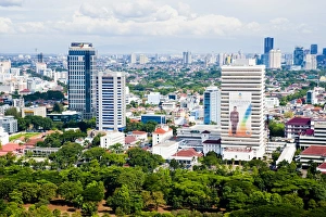 Jakarta Prints: City skyline, Jakarta, Java, Indonesia, Southeast Asia, Asia