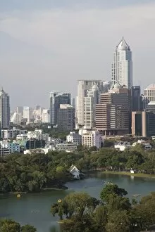 Images Dated 12th April 2008: City skyline and Lumpini Park, Bangkok, Thailand, Southeast Asia, Asia