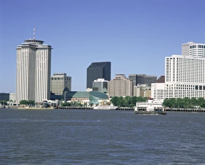 Louisiana Prints: City skyline and Mississippi River