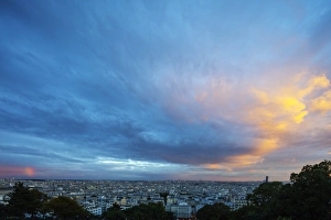 City skyline from Montmartre, Paris, France, Europe