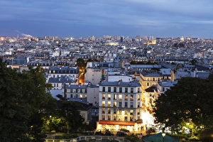 Urban Sprawl Prints: City skyline from Montmartre, Paris, France, Europe