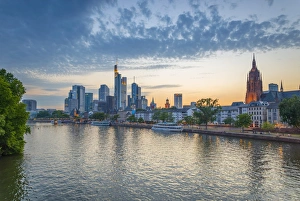 City skyline across River Main, Frankfurt am Main, Hesse, Germany, Europe