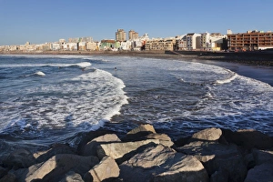 Las Palmas Prints: City skyline at the seaside in the evening