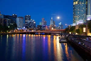 Melbourne Prints: City Skyline from Southbank Promenade, Melbourne, Victoria, Australia, Oceania